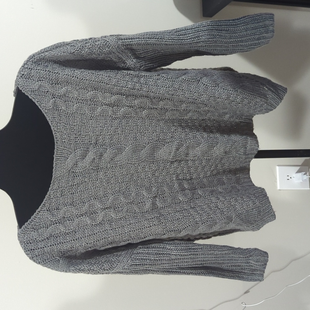 Gray Pink Lily Sweater
